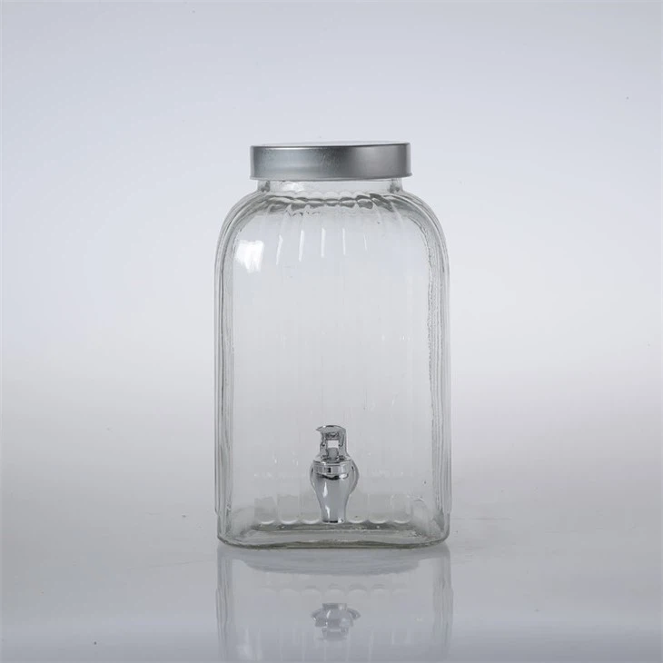 Glass Beverage Dispenser With Tin Lid