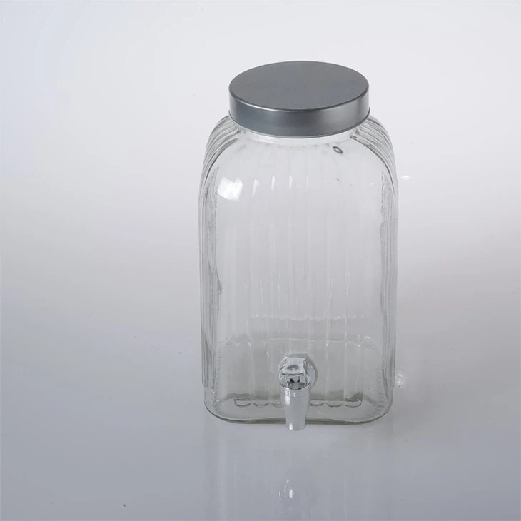 Glass Beverage Dispenser With Tin Lid