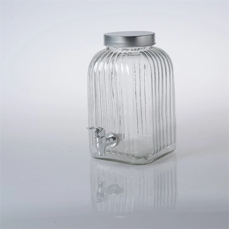 Glass Beverage Dispenser With Tin Lid
